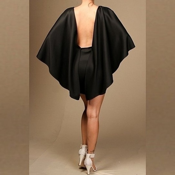 Womens Solid Poncho Mini Dress - Picture 3 of 3